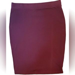 Zenana Premium Size 3X Pencil Skirt Plum Colored Stretchy